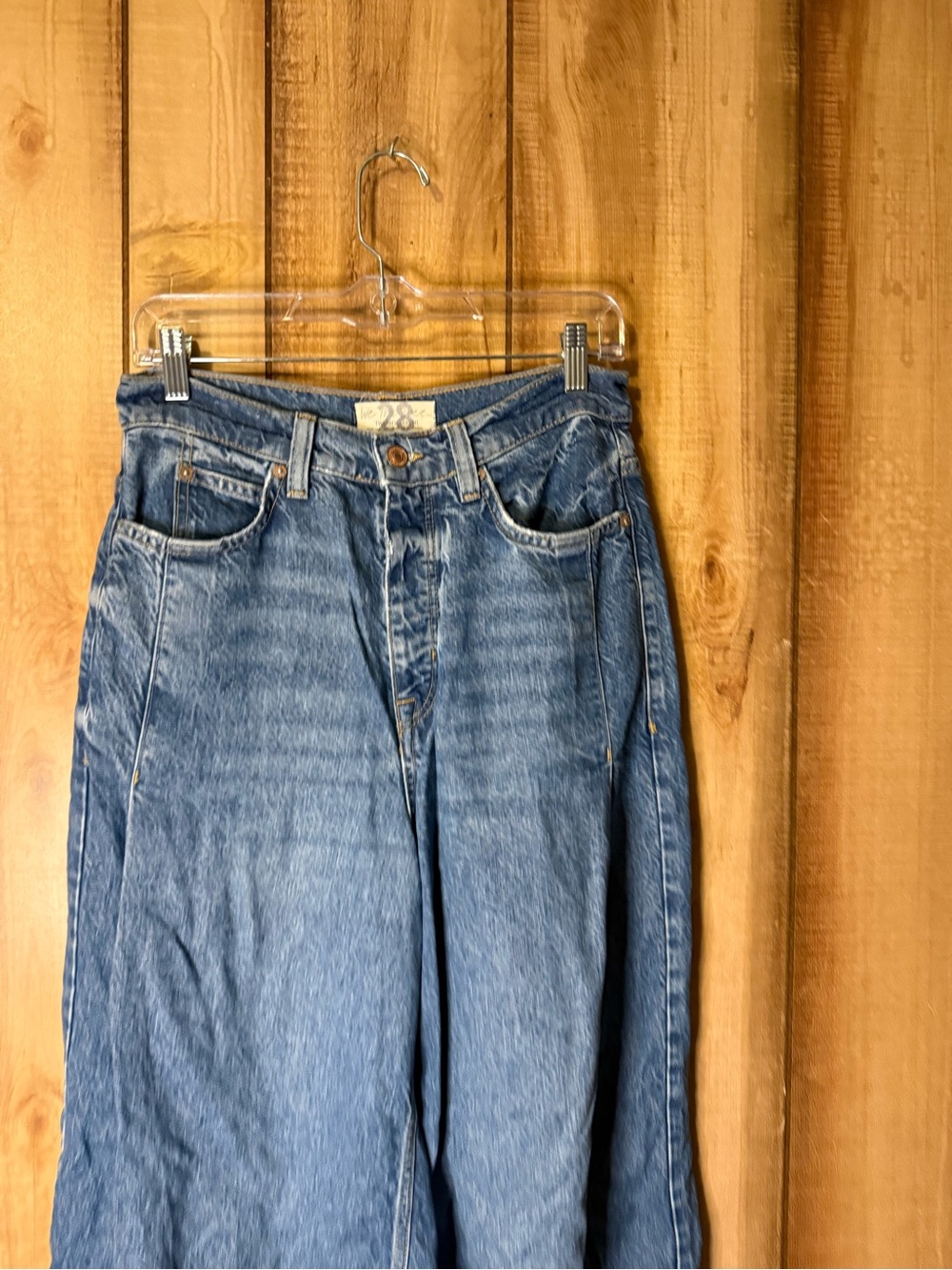 Free People "We The Free" Wide-Leg Jeans $148 Retail Raw Hem - Picture 4 of 14